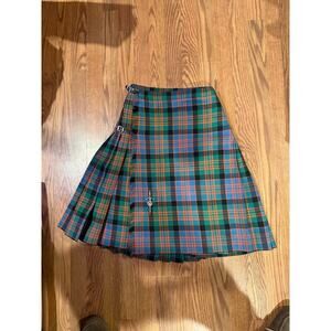 Vintage Scottish Wool Tartan Kilt Clan Crest Made inScotland